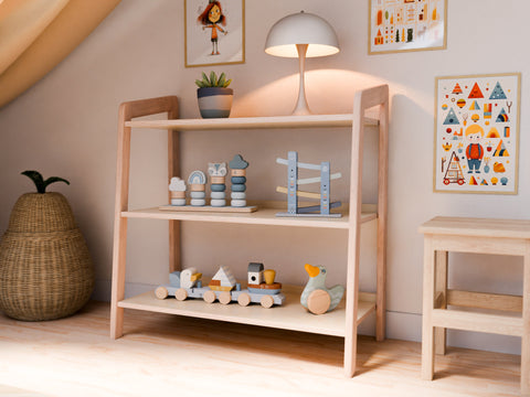 New Collection: Montessori 3-Shelf Toy Storage