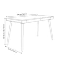 Large solid oak desk dimensions diagram: width 140 cm (55.1 in), depth 70 cm (27.5 in), and height range 68-81 cm.