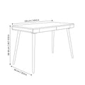 Medium solid oak desk technical dimensions diagram: width 126 cm (49.6 in), depth 65 cm (25.6 in), and height range 68-81 cm (26.7-31.9 in).