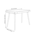 Small solid oak desk technical dimensions diagram: width 112 cm (44.1 in), depth 60 cm (23.6 in), and height range 68-81 cm.