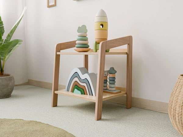 Small Wooden Storage Shelf for Kids – Two-Level Design - Woodz