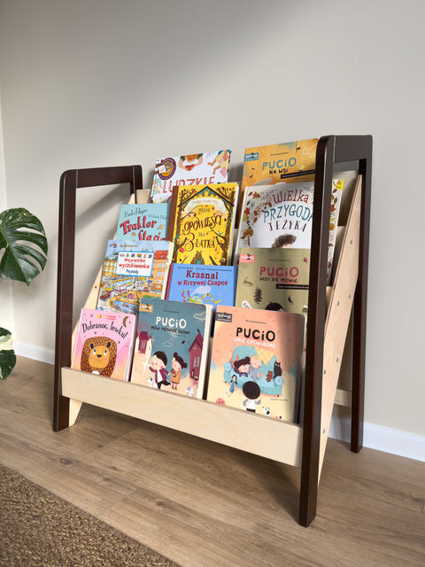 Book Display Nursery Bookcase Walnut Wood — AUREO